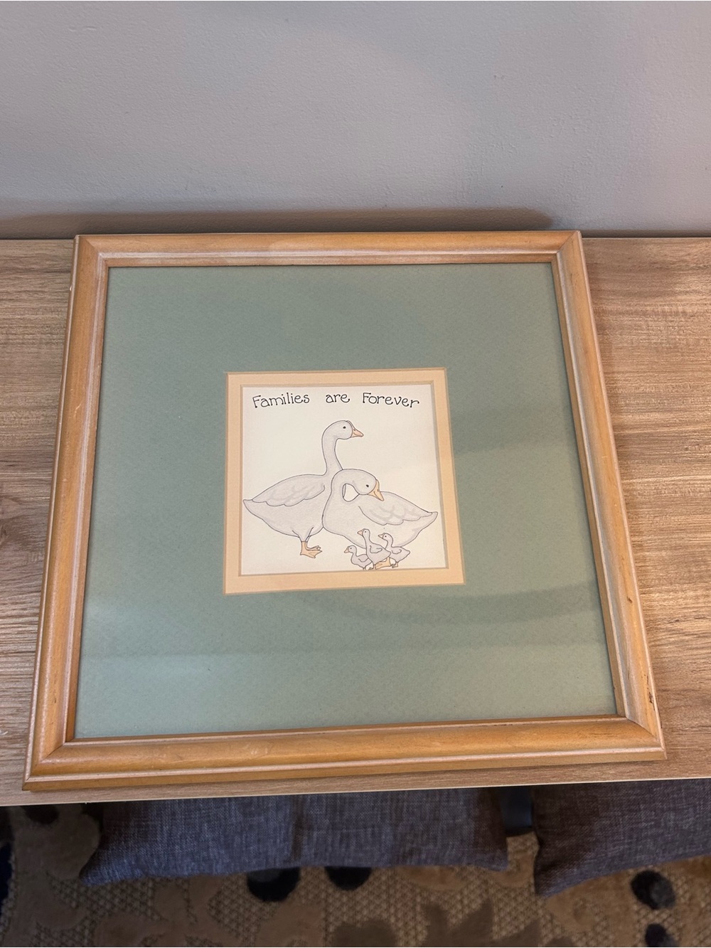Vintage Green and Tan Duck Family Art Print